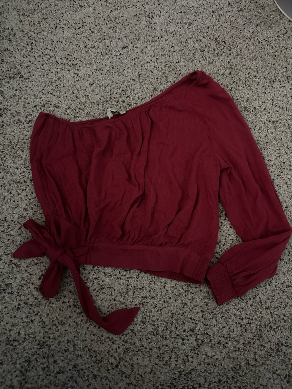 NWT American Eagle Outfitters AEO One shoulder side tie top in pink. Size small